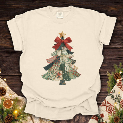 Faux Patchwork Country Christmas Tree T-Shirt