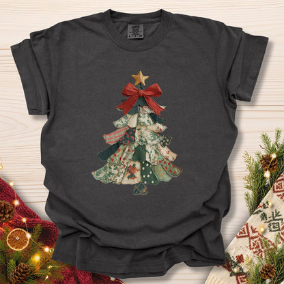 Faux Patchwork Country Christmas Tree T-Shirt