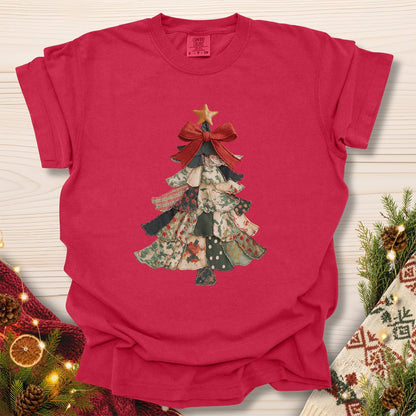 Faux Patchwork Country Christmas Tree T-Shirt