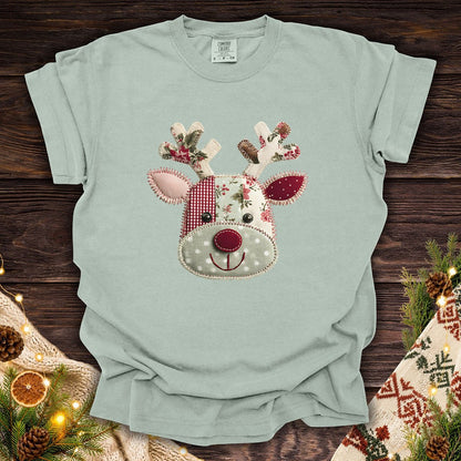 Faux Patchwork Country Rudolph T-Shirt