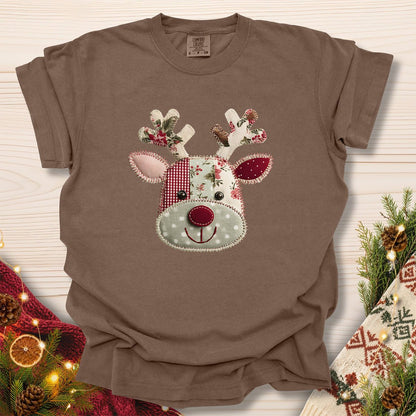 Faux Patchwork Country Rudolph T-Shirt