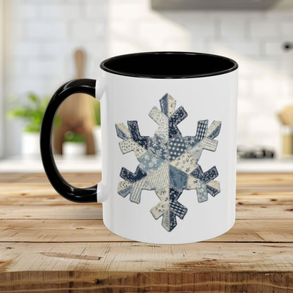 Faux Patchwork Country Snowflake Mug (11/15oz)