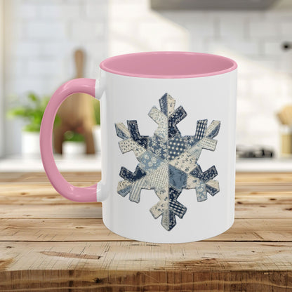 Faux Patchwork Country Snowflake Mug (11/15oz)
