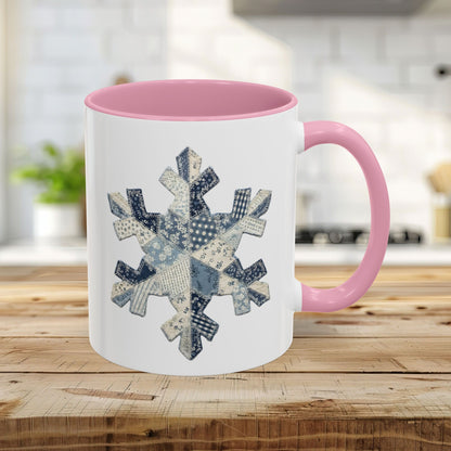 Faux Patchwork Country Snowflake Mug (11/15oz)