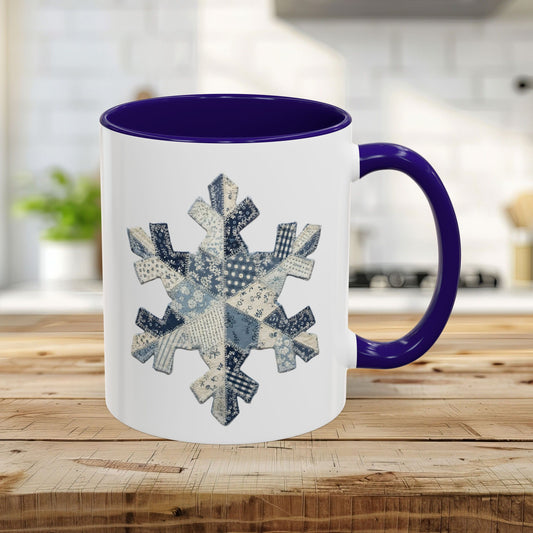 Faux Patchwork Country Snowflake Mug (11/15oz)