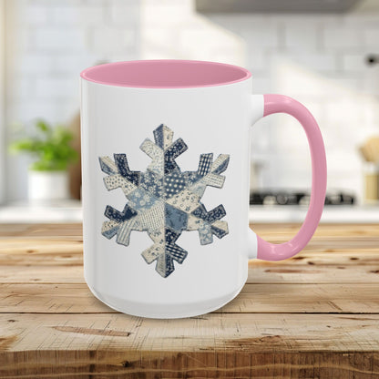 Faux Patchwork Country Snowflake Mug (11/15oz)