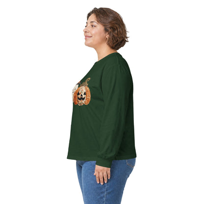 Faux Patchwork Ghost & Jack 'O Lantern Long Sleeve Tee