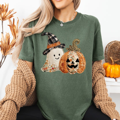 Faux Patchwork Halloween T-Shirt