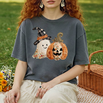 Faux Patchwork Halloween T-Shirt