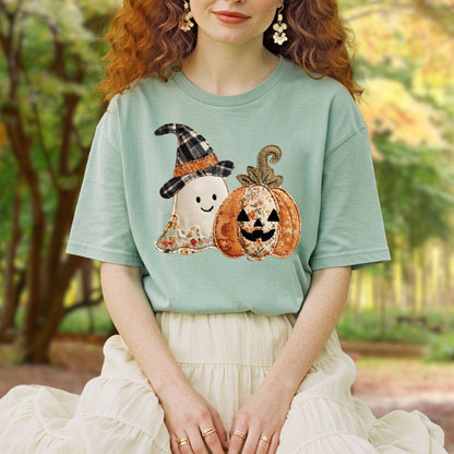 Faux Patchwork Halloween T-Shirt
