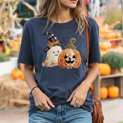 Faux Patchwork Halloween T-Shirt