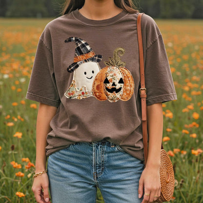 Faux Patchwork Halloween T-Shirt