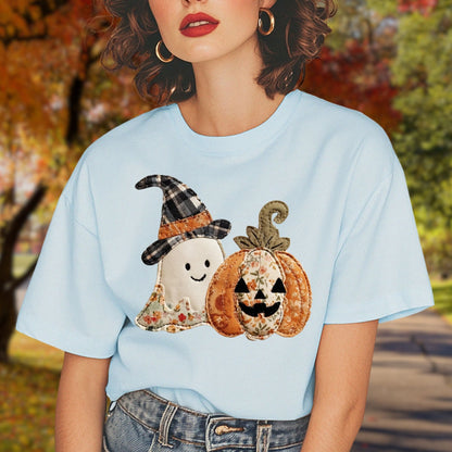 Faux Patchwork Halloween T-Shirt