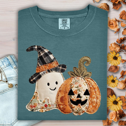 Faux Patchwork Halloween T-Shirt