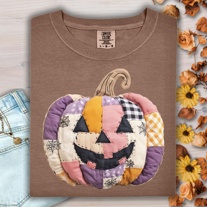 Faux Patchwork Jack-O'-Lantern T-Shirt