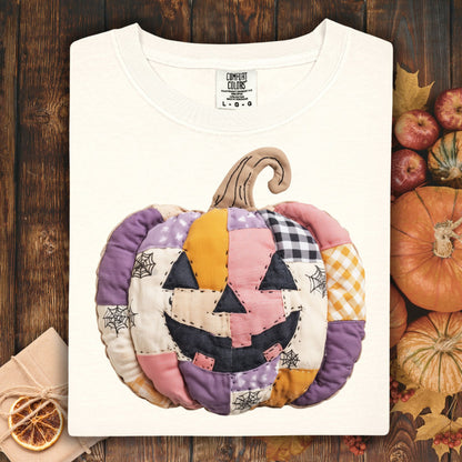 Faux Patchwork Jack-O'-Lantern T-Shirt