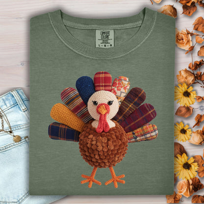 Faux Patchwork Preppy Turkey T-Shirt