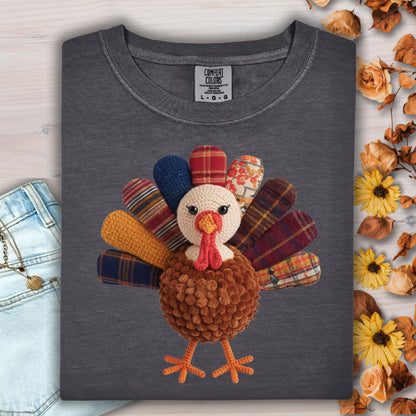 Faux Patchwork Preppy Turkey T-Shirt