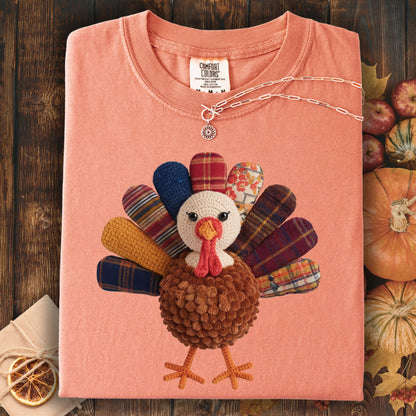Faux Patchwork Preppy Turkey T-Shirt