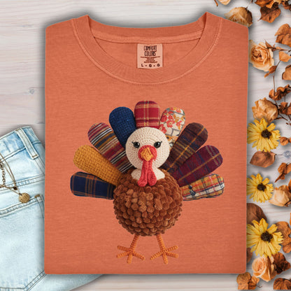 Faux Patchwork Preppy Turkey T-Shirt