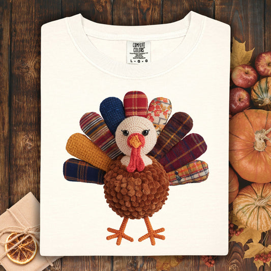 Faux Patchwork Preppy Turkey T-Shirt