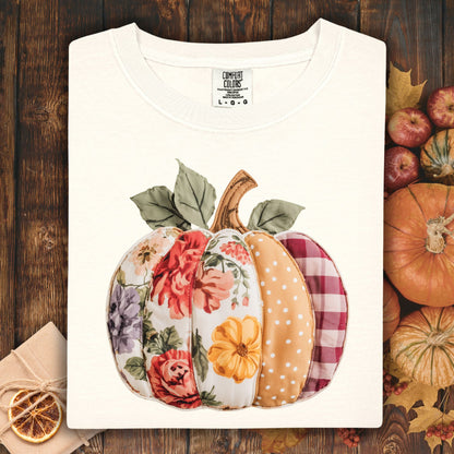 Faux Patchwork Pumpkin T-Shirt