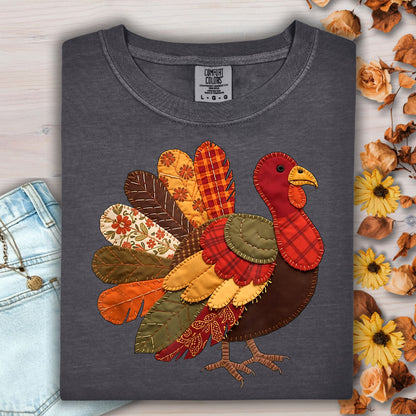 Faux Patchwork Pumpkin T-Shirt