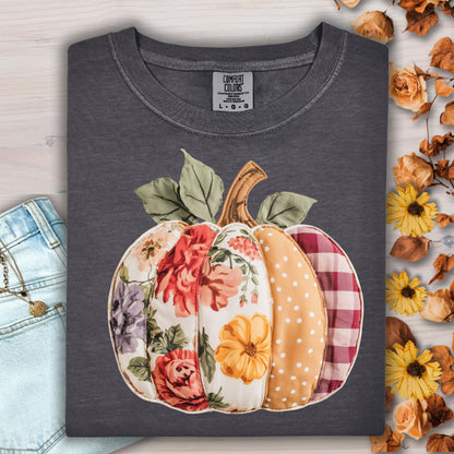 Faux Patchwork Pumpkin T-Shirt