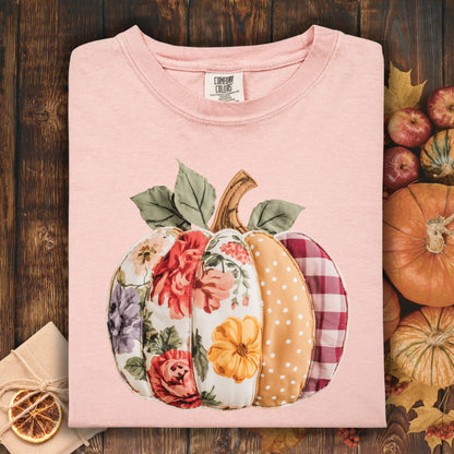 Faux Patchwork Pumpkin T-Shirt