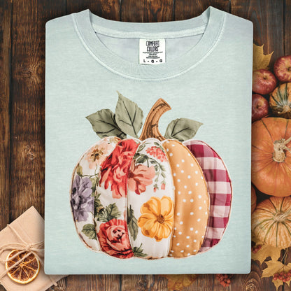 Faux Patchwork Pumpkin T-Shirt
