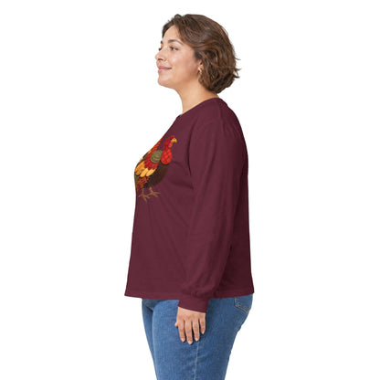 Faux Patchwork Thanksgiving Turkey Long Sleeve Tee