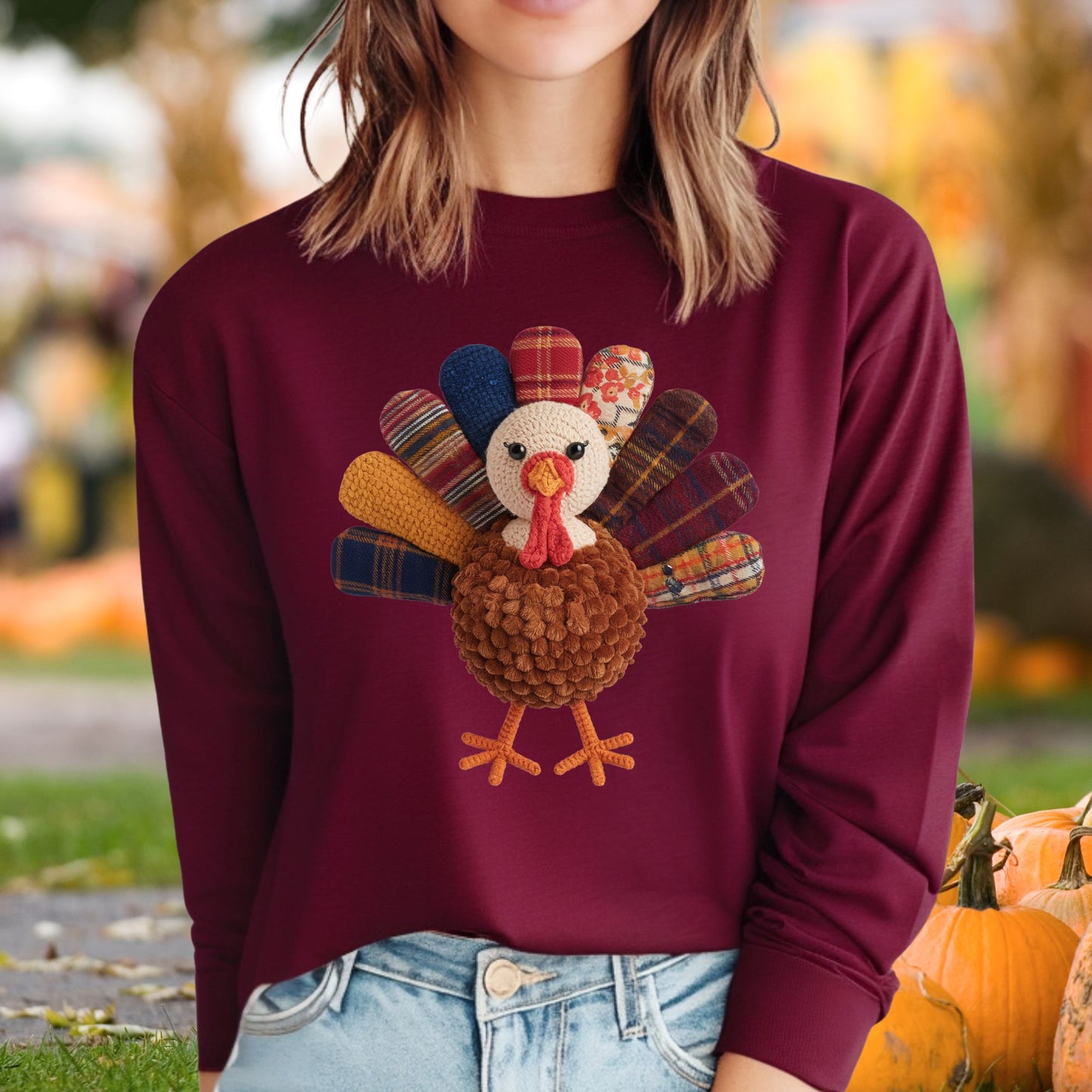 Faux Preppy Turkey Long Sleeve Tee