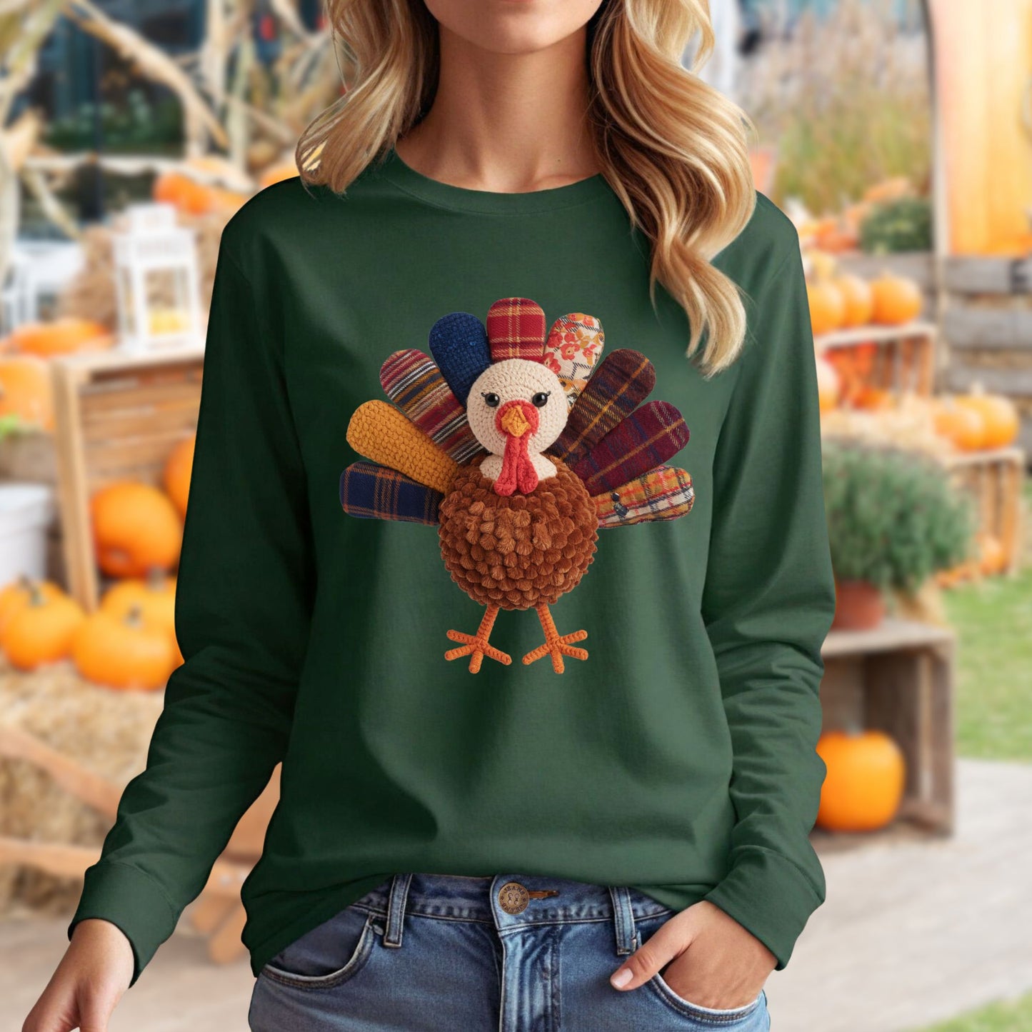 Faux Preppy Turkey Long Sleeve Tee