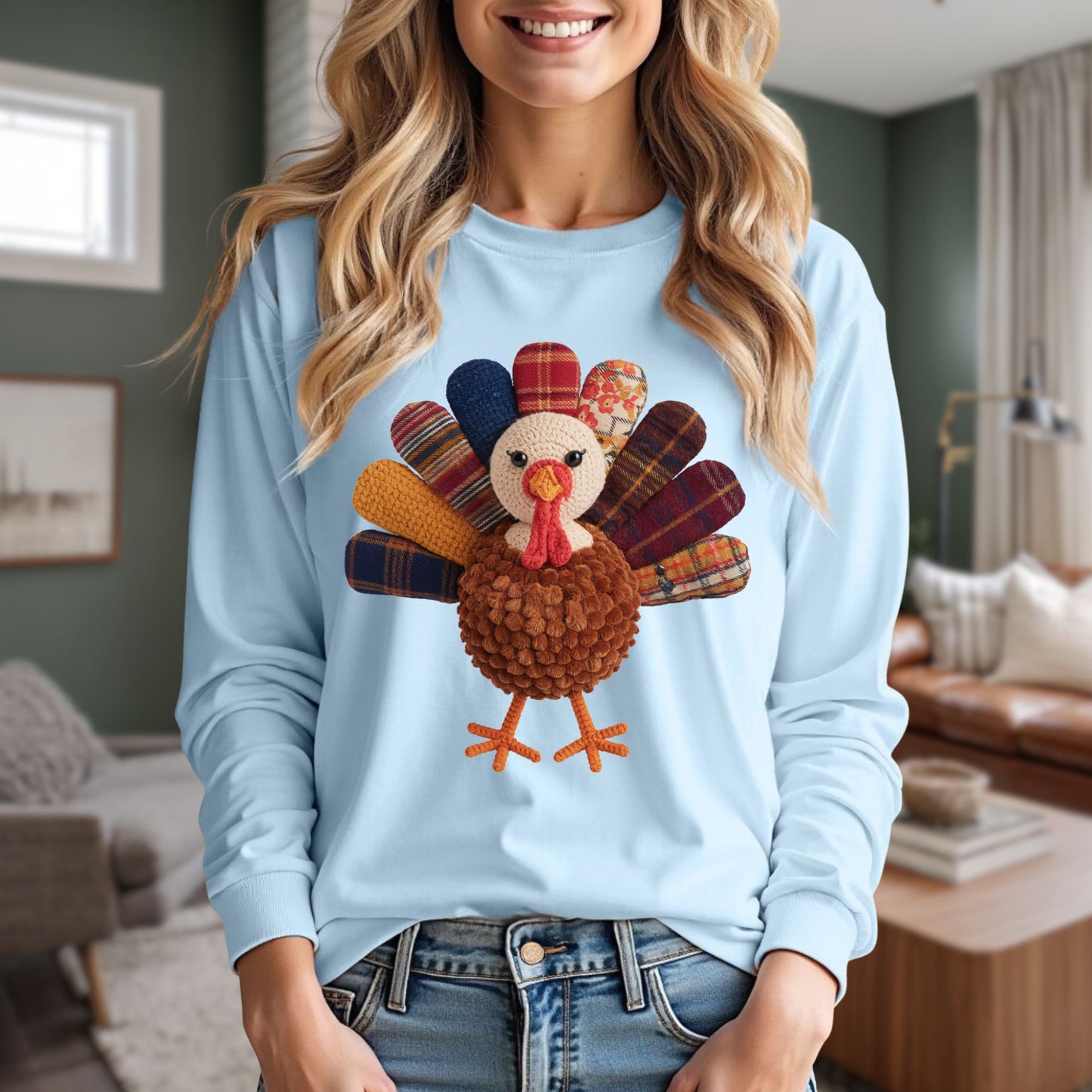 Faux Preppy Turkey Long Sleeve Tee