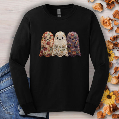 Faux Quilted Ghost Trio Long Sleeve Tee