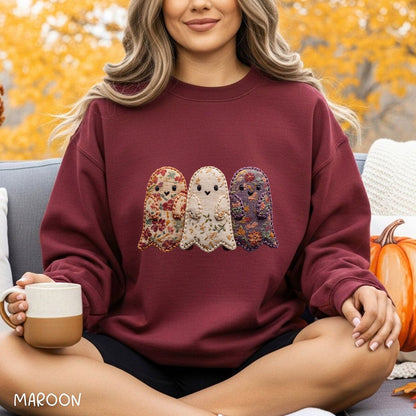 Faux Quilted Ghost Trio Sweatshirt