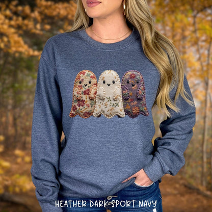 Faux Quilted Ghost Trio Sweatshirt