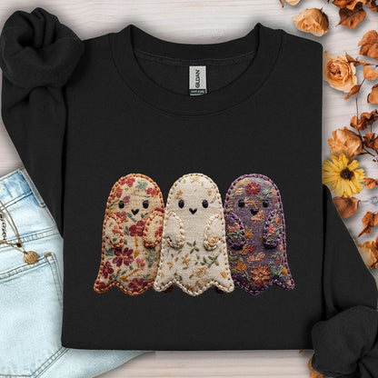Faux Quilted Ghost Trio Sweatshirt