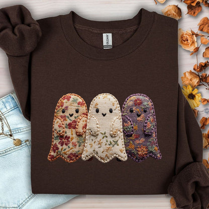 Faux Quilted Ghost Trio Sweatshirt