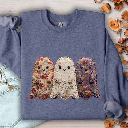 Faux Quilted Ghost Trio Sweatshirt
