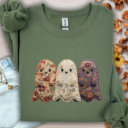 Faux Quilted Ghost Trio Sweatshirt