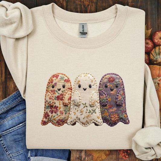 Faux Quilted Ghost Trio Sweatshirt
