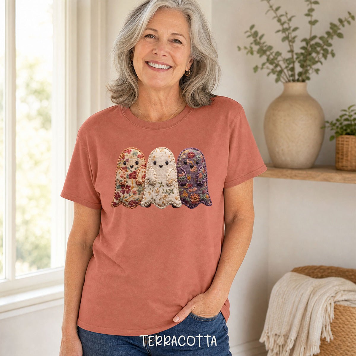 Faux Quilted Ghost Trio T-Shirt