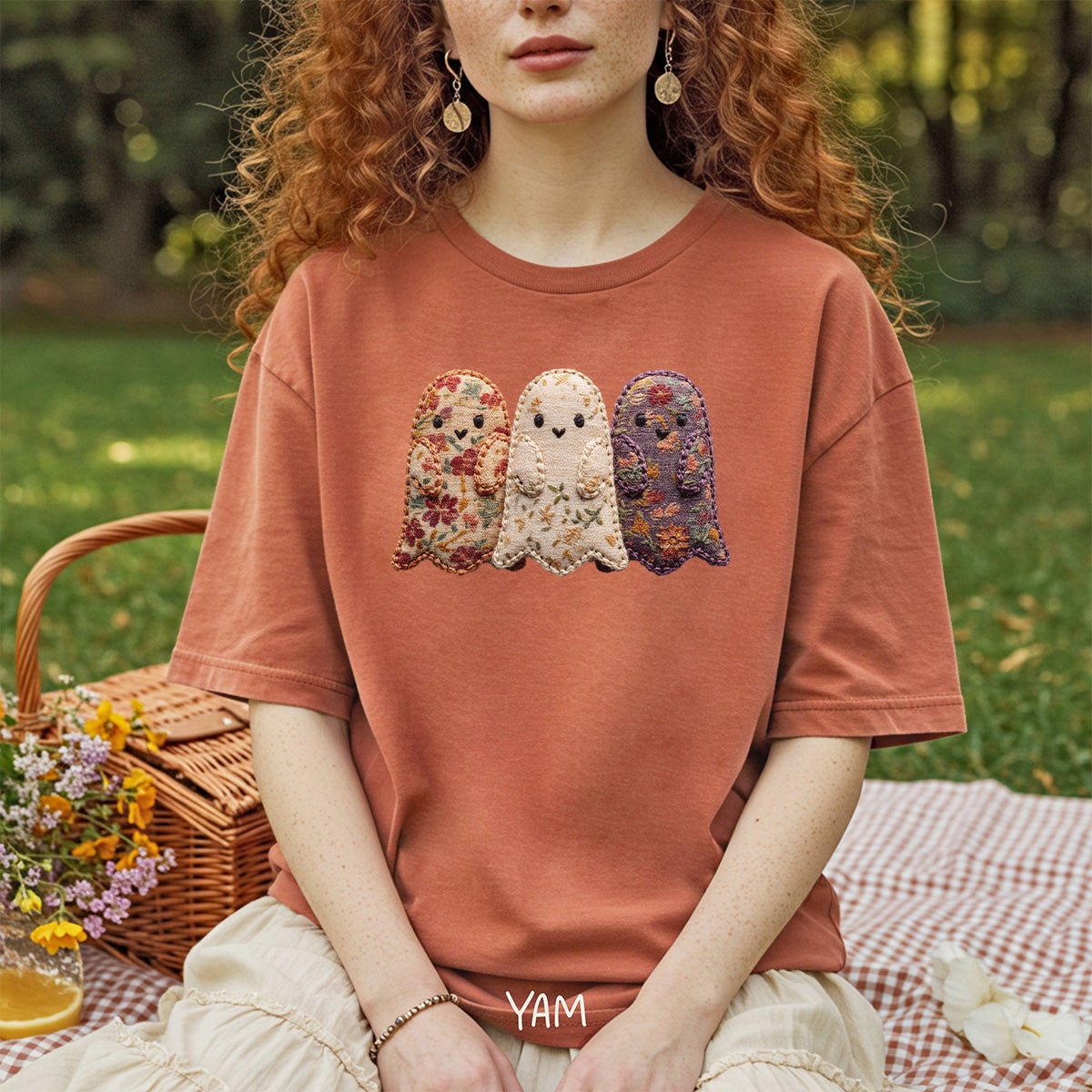 Faux Quilted Ghost Trio T-Shirt