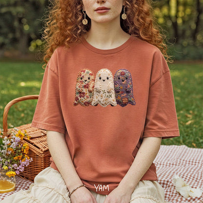 Faux Quilted Ghost Trio T-Shirt