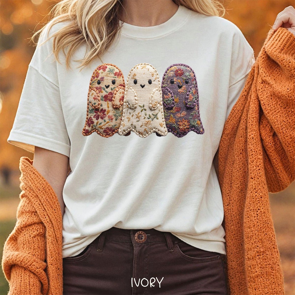 Faux Quilted Ghost Trio T-Shirt