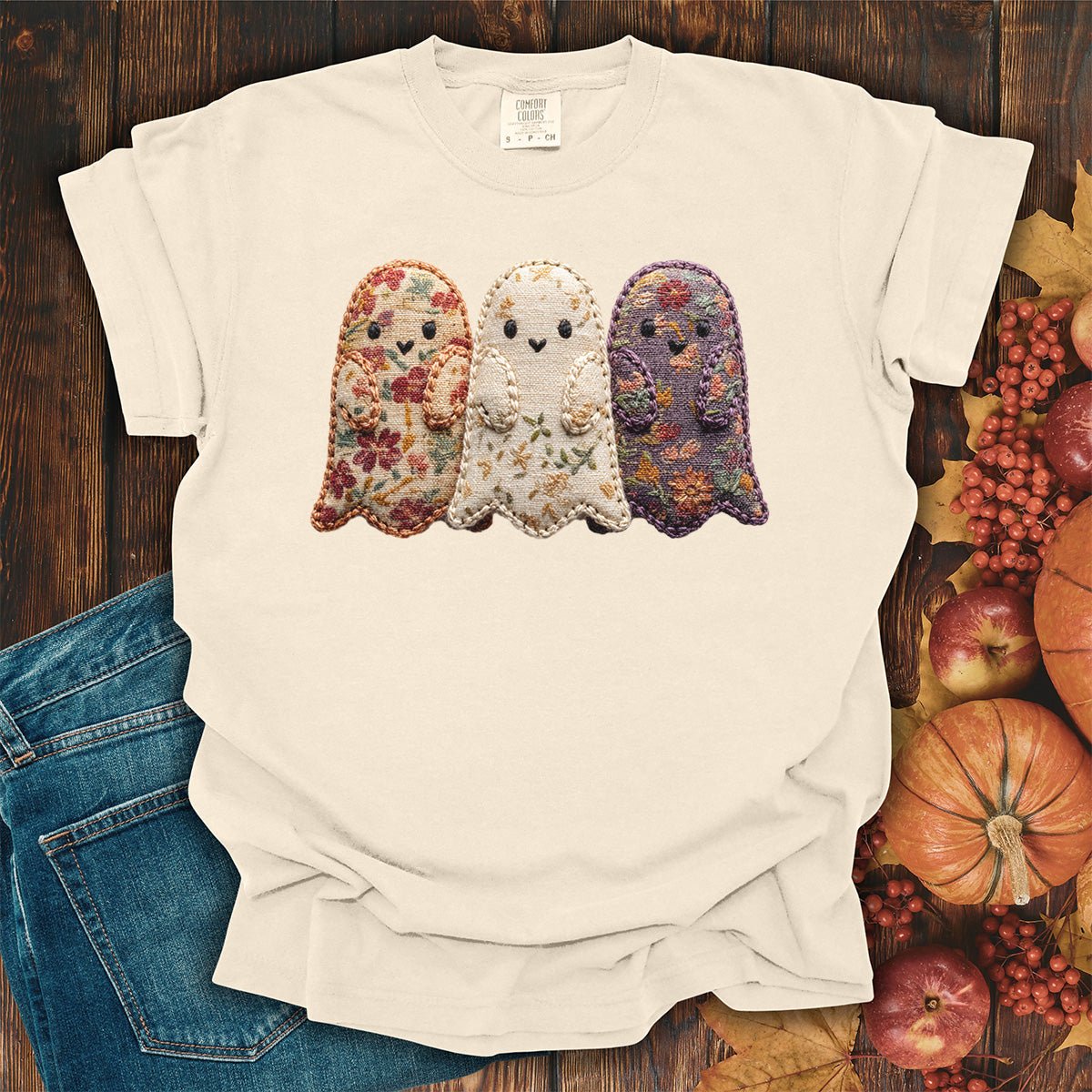 Faux Quilted Ghost Trio T-Shirt