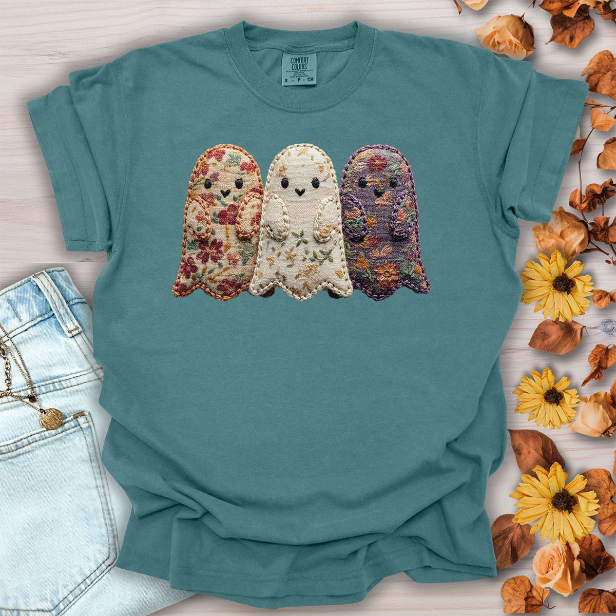 Faux Quilted Ghost Trio T-Shirt