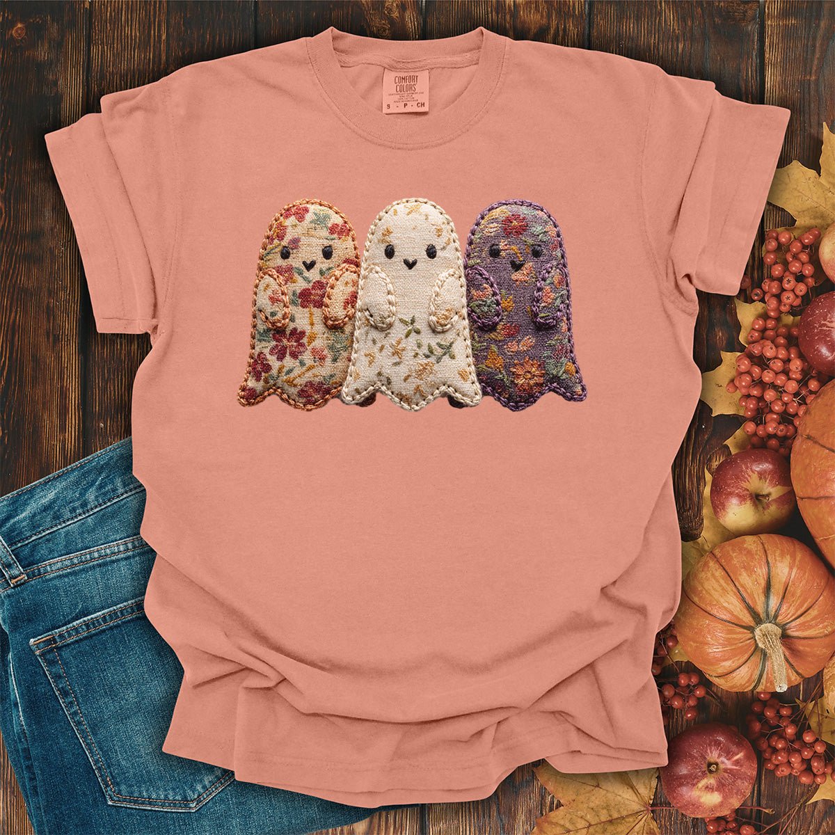 Faux Quilted Ghost Trio T-Shirt