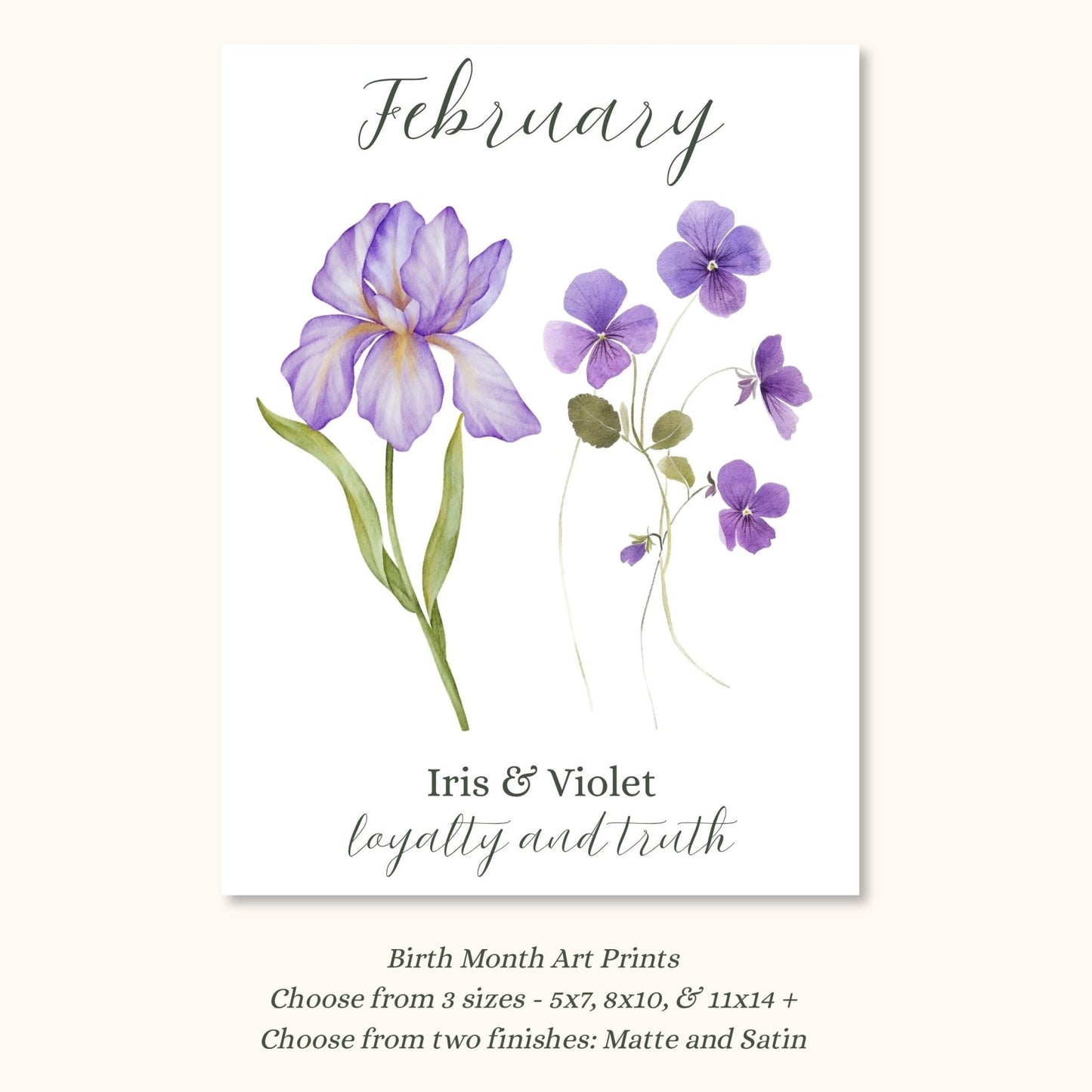 February Birth Month Flower Art Print